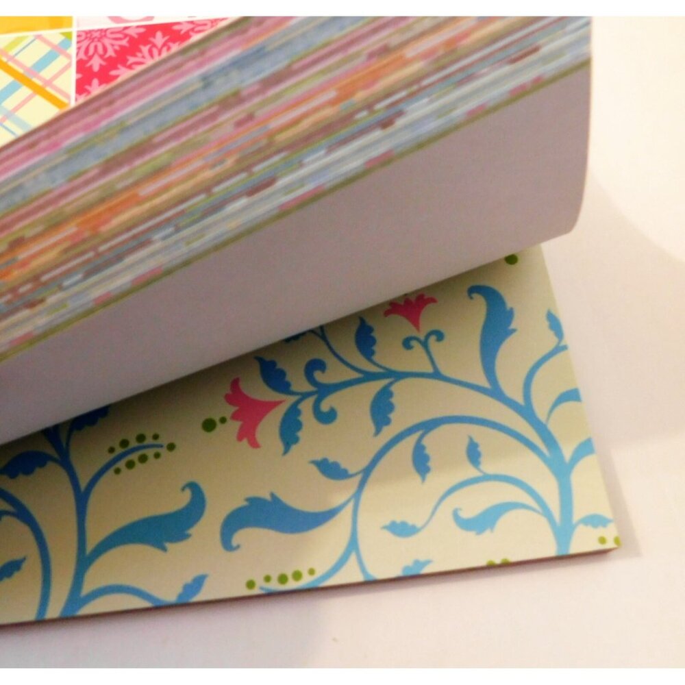 Scrapbook Paper Pack 12x12 Approx. 180 Pages Colorful Fleur de Lis Circles Lines - Picture 13 of 16